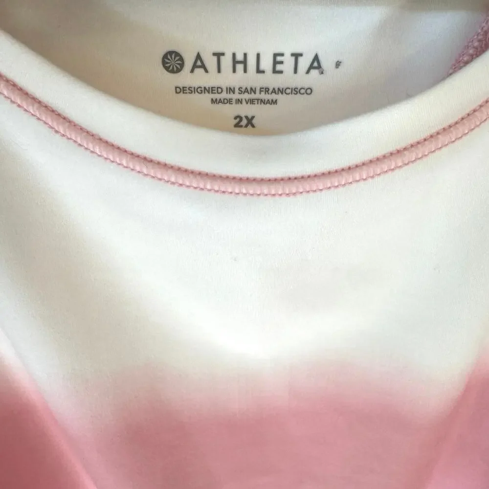 ATHLETA NWT Shanti Printed Crop Tank Top Size 2X Ombre Sea Spray Vintage Plum - Picture 3 of 9